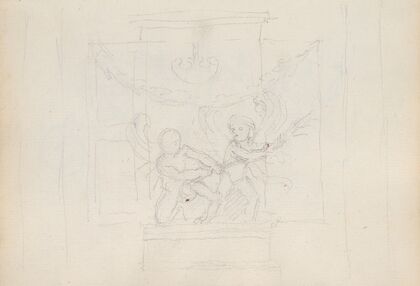 Two Winged Putti Fighting for the Palm, Eros and Anteros