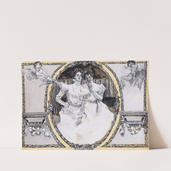 Two Women and Cupid by Albert Beck Wenzell