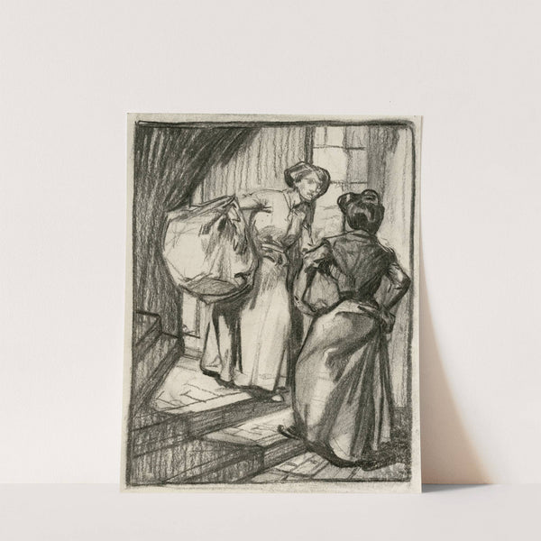 Two women having a conversation by Johannes Josephus Aarts