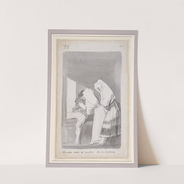 Two women helping a confessor to climb through a window (1796–1798) by Francisco de Goya