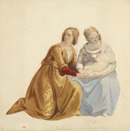 Two women, one holding infant, Ghirlandio–Santa M. Novello