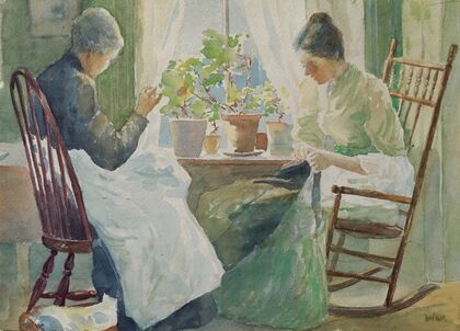 Two Women Sewing