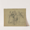 Two women trimming a man's hair by Alfred Rudolph Waud