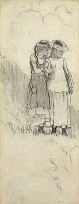 Two Young Girls in a Field