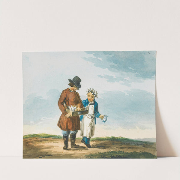 Two Young Street Vendors by Karl Ivanovich Kollman