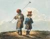 Two Young Street Vendors With Brushes And Buckets