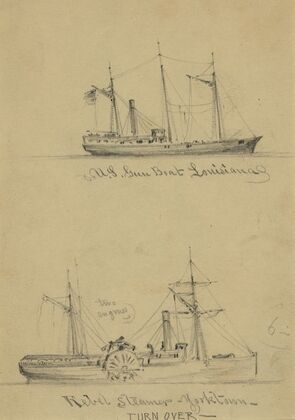U.S. Gun Boat Louisiana. Rebel Steamer Yorktown