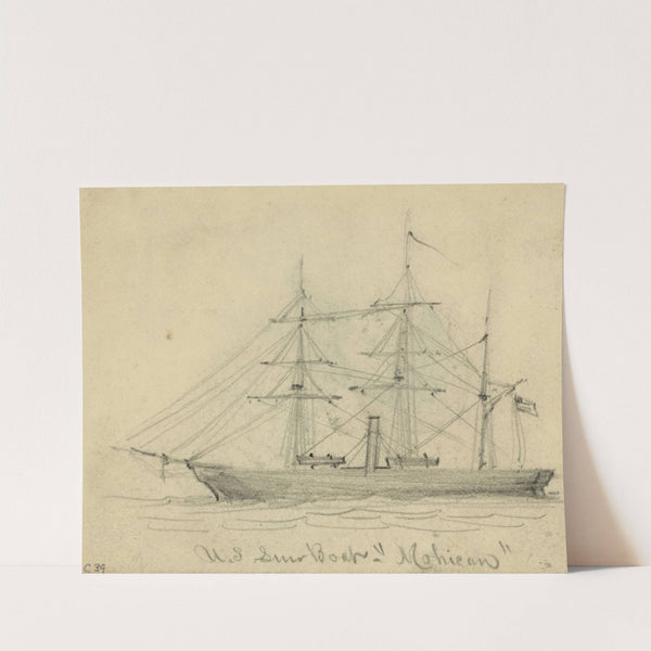 U.S. Gun Boat Mohican by Alfred Rudolph Waud