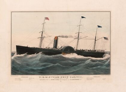 U.S.M. steam ship Baltic, Collins Line. Builders; hull by Brown & Bell N.Y.; engines by Allaire Works N.Y. (1852)