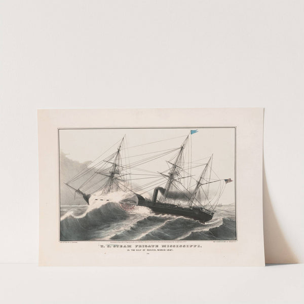 U.S. steam frigate Mississippi, in the Gulf of Mexico, March 1847 (1848) by Currier & Ives.
