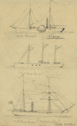 U.S. Steamer Vixen, U.S. Gun Boat Curlew, and U.S. Gun Boat ‘Pochahontas’