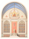 Udkast til hvÃ¦lvingens dekoration i Christian IV’s kapel i Roskilde Domkirke. Udsmykning i midten med statue af Christian IV