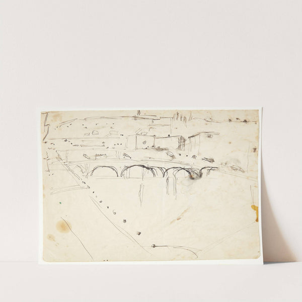 Udsigt fra et vindue ved Lungarnoen over floden mod Santo Spirito og San Miniatohøjderne, Firenze by Edvard Weie