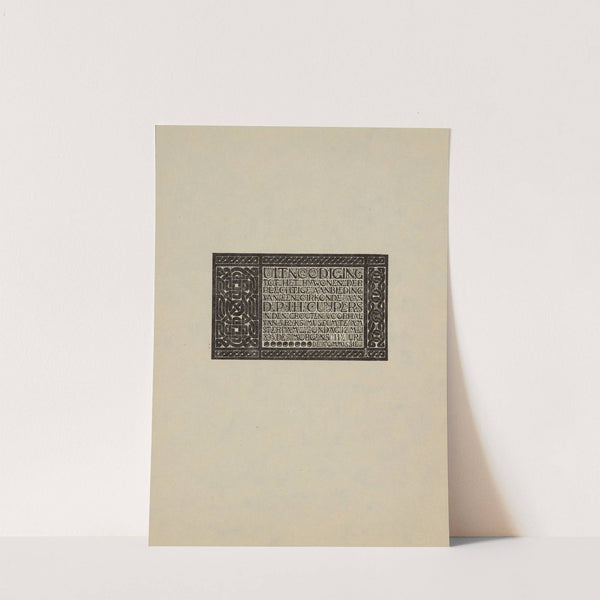 Uitnoodiging tot het bijwonen der plechtigen aanbieding van een oirkonde aan Dr. P.J.H. Cuypers (1925) by Karel de Bazel