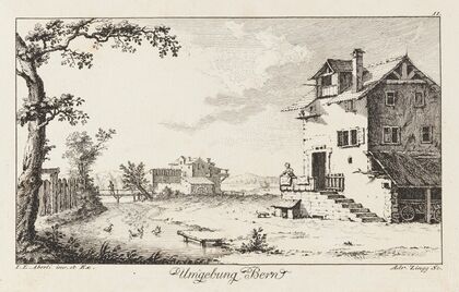 Umgebung Bern [Landschaft mit Bauernhaus] (1758)