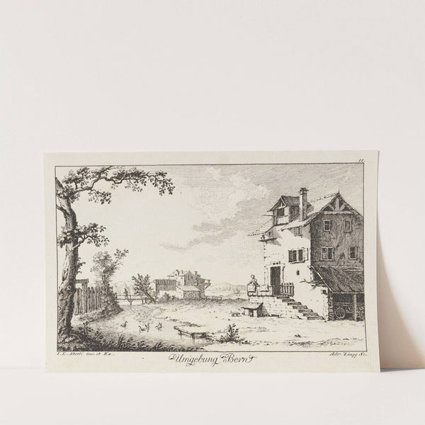 Umgebung Bern [Landschaft mit Bauernhaus] (1758) by Johann Ludwig Aberli