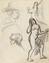 un ange, une femme nue et deux têtes