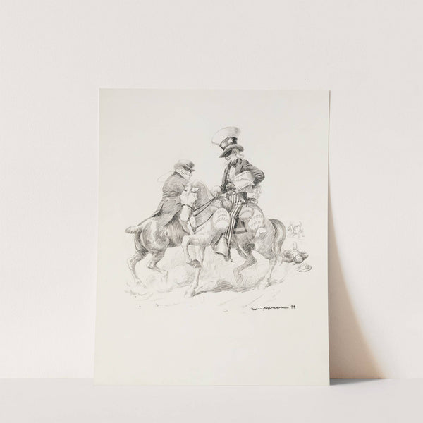 Uncle Sam and another man depicted as bandits on horses (1899) by William Henry Walker