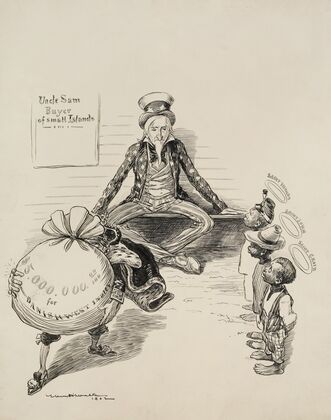 Uncle Sam, Buyer of Small Islands (1902)