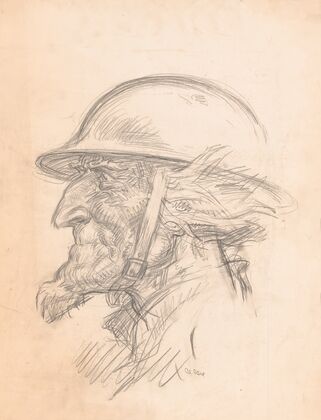 Uncle Sam wearing helmet (1914-1918)