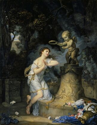 Une jeune Fille qui fait sa priÃ¨re au pied de l’autel de l’Amour (A Young Woman Praying at the Altar of Love)