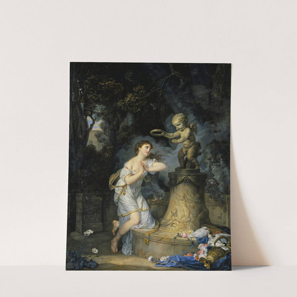 Une jeune Fille qui fait sa prière au pied de l&#039;autel de l&#039;Amour (A Young Woman Praying at the Altar of Love) by Jean-Baptiste Greuze