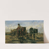 Ungarisches Bauernfuhrwerk am Wasser (1870-1880) by August von Pettenkofen