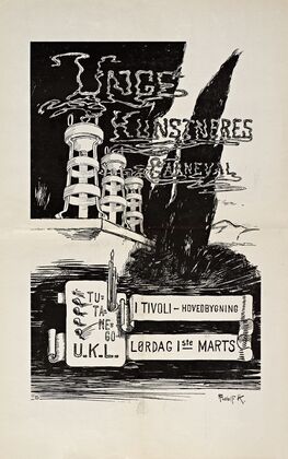 Unge Kunstneres Carneval i Tivoli – Hovedbygning, Lørdag 1ste Marts — size preview