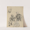 Unidentified group, sketch for Signing of the Compact in the Cabin of the Mayflower by Edwin White