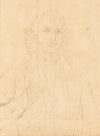 Unidentified half-length portrait of a man with wavy hair and a beard, wearing a cravat, and gesturing forward