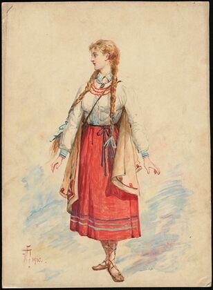 Unidentified Italian opera costume design plate 1