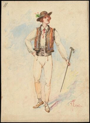 Unidentified Italian opera costume design plate 11