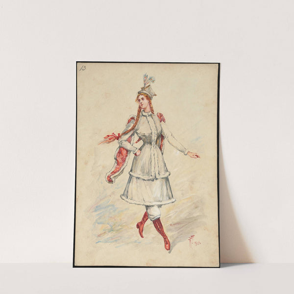 Unidentified Italian opera costume design plate 13 by W. Fasienski