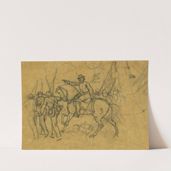 Unidentified officer directing his men (1860-1865) by Alfred Rudolph Waud