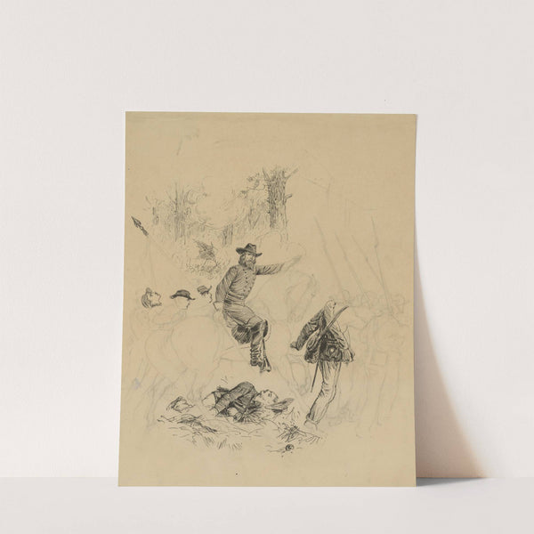 Unidentified officer directing his men. (1860-1865) by Alfred Rudolph Waud
