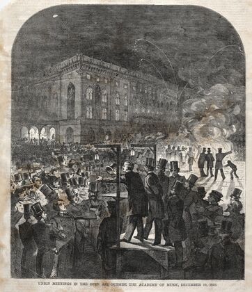 Union Meeting in the Open Air Outside the Academy of Music (1859)