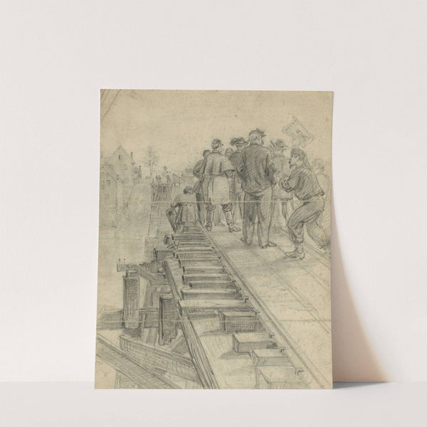 Union soldiers exchanging salutations with the Confederates at Fredericksburg, Va. (1862) by Alfred Rudolph Waud