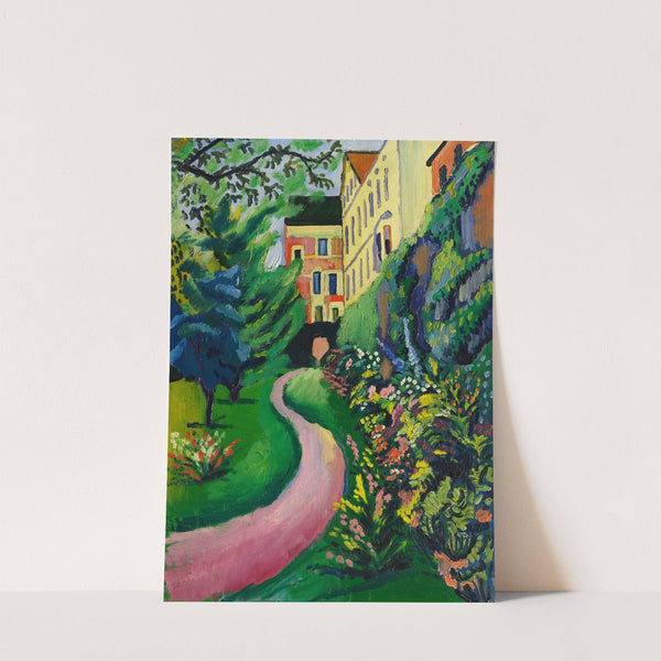 Unser Garten mit blühenden Rabatten (1912) by August Macke