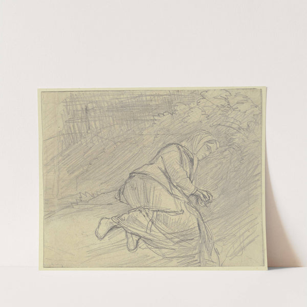 Unter Gebüsch eine schlafende Frau by Jakob Fürchtegott Dielmann