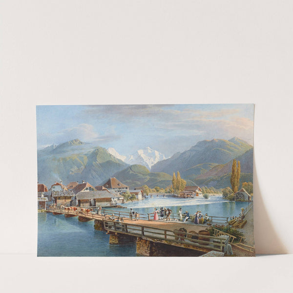 Unterseen mit Blick auf die Jungfrau (1915-1945) by Gabriel Lory the Younger