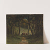 Untitled (cows on path in forest) by Edward Mitchell Bannister