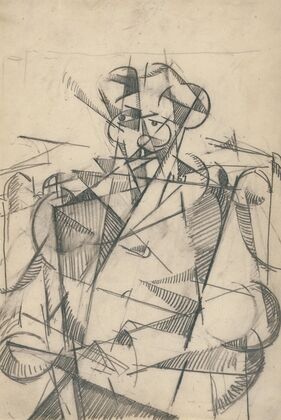 Untitled [Cubist portrait of a seated man] — size preview