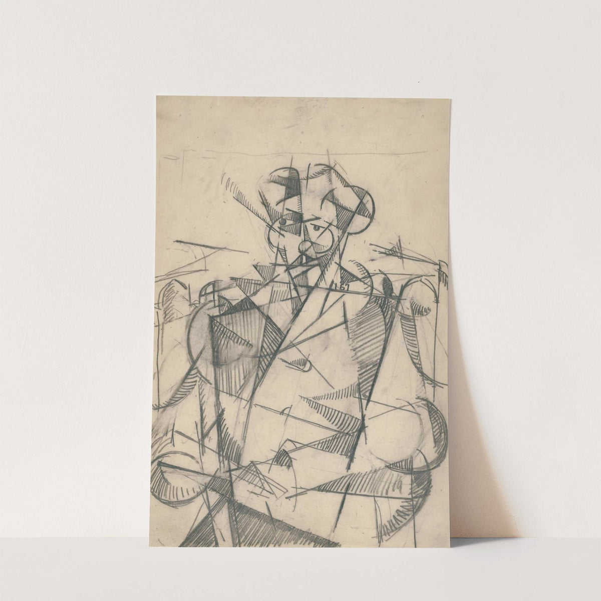 Untitled [Cubist portrait of a seated man] (1914–15) by Albert Gleizes