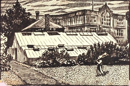 Untitled (Figure and Buildings)