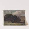 Untitled (landscape with trees and two cows in meadow) by Edward Mitchell Bannister