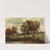 Untitled (man with cows grazing near pond with house and trees in background) by Edward Mitchell Bannister