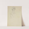 Untitled (study of woman with bobbed hair) - preparatory drawing for &#039;The marriage at Cana&#039; by Winifred Knights