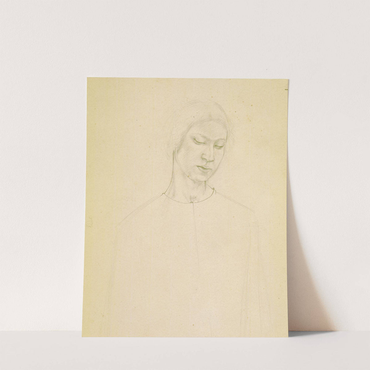 Untitled (study of woman's face) - preparatory drawing for 'The marriage at Cana' by Winifred Knights