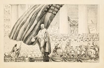 Unveiling the Statue. Wall Street Tribute to the Father of His Country (1908)