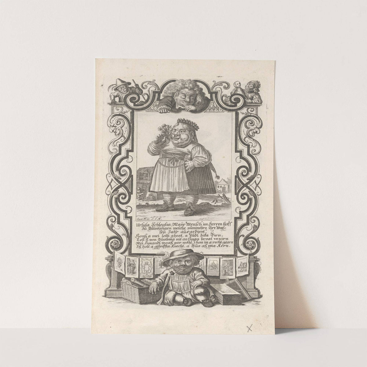Ursula Schleglin, Mayr Mensch im herren hoff zu Bluntzingen welche nunmehro ihre Waysen Jahr ausgedient, Pl. 37 (1710-1719) by Elias Baeck